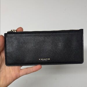 Coach Black Textured Leather Clutch
